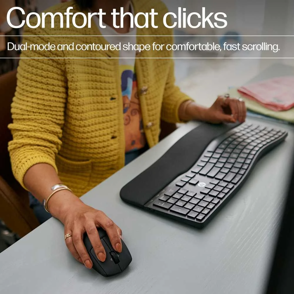 HP 685 Comfort Belaidė pelė - Dual-Mode, Programmable, 4-way scrolling, spill resistant – Juodas