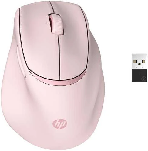 HP 725M superkondensatorinis ergonomiškas pakreipimo belaidis „Bluetooth“ pelė - programuojamas, daugiapaviršinis, daugiaįrenginis, dviejų režimų, itin greitai įkraunamas, pusiau vertikalus pakreipimas, patogus silikoninis - Juodas
