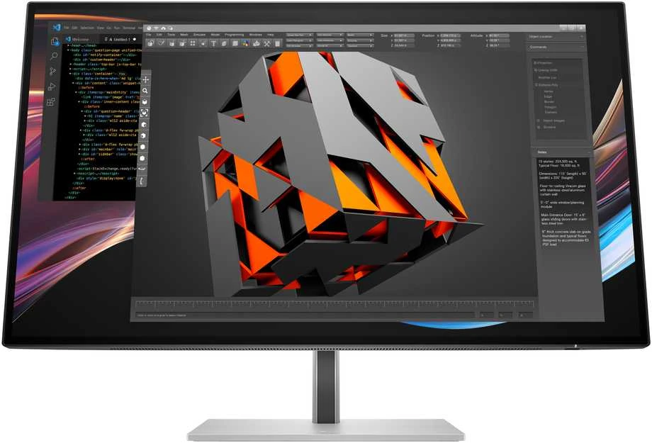 Hewlett Packard (HP) HP 727pk Series 7 Pro 4K TB4 įkrovimo monitorius - 27 colių 3840x2160 UHD 400 nitų 60Hz AG, IPS Juodas HDR 400, USB-C (100W/15W)/HDMI/DisplayPort Daisy-Chain, 5x USB-A, RJ-45 LAN, reguliuojamo aukščio / pakreipimo / pasukimo / sukimosi kampą, 3 metai (pakeičia Z27k G3)