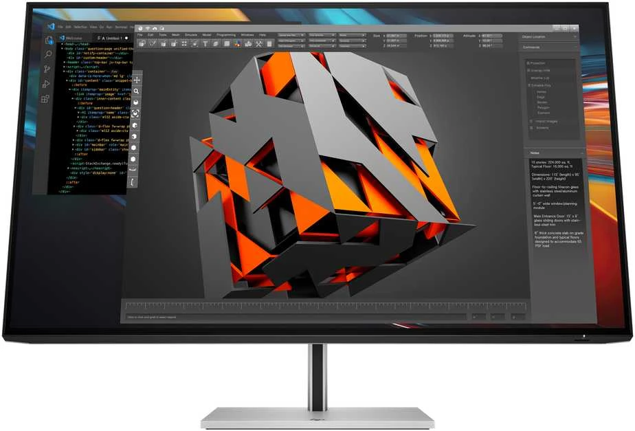 Hewlett Packard (HP) HP 732pk Series 7 Pro 4K TB4 įkrovimo monitorius - 31.5" 3840x2160 UHD 400 nitų 60Hz AG, IPS Juodas HDR 400, USB-C (100W/15W)/HDMI/DisplayPort Daisy-Chain, 4x USB-A, RJ-45 LAN, reguliuojamo aukščio/pakreipimo/pasukimo/sukimosi, 3 metai (pakeičia Z32k G3)