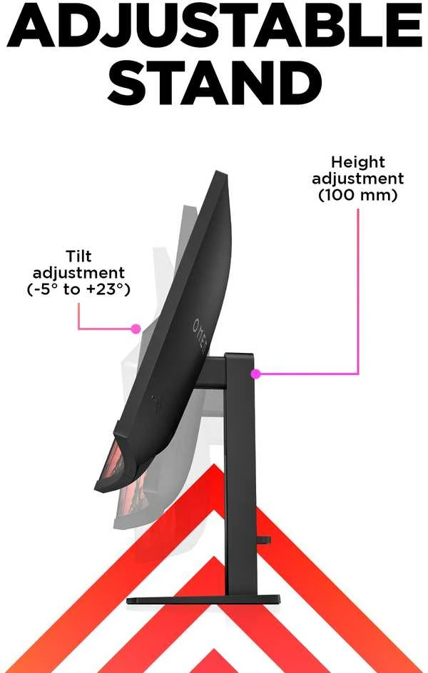 HP OMEN 32c QHD lenktas žaidimų monitorius – 31,5 colio 2560 x 1440 QHD 400 nitų 165 Hz AG, VA, 2x HDMI / DisplayPort / garso lizdas, reguliuojamas aukštis / pakreipimas, 1 metai