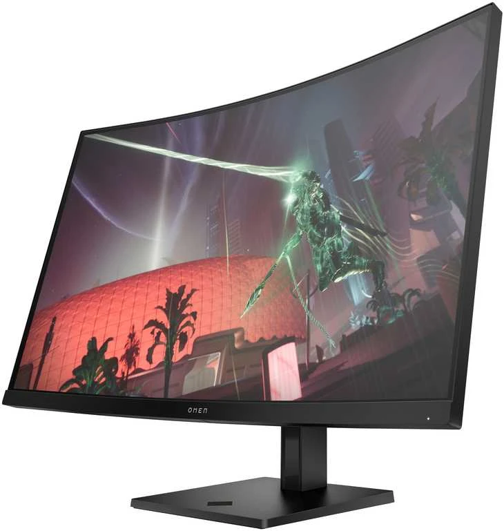 HP OMEN 32c QHD lenktas žaidimų monitorius – 31,5 colio 2560 x 1440 QHD 400 nitų 165 Hz AG, VA, 2x HDMI / DisplayPort / garso lizdas, reguliuojamas aukštis / pakreipimas, 1 metai