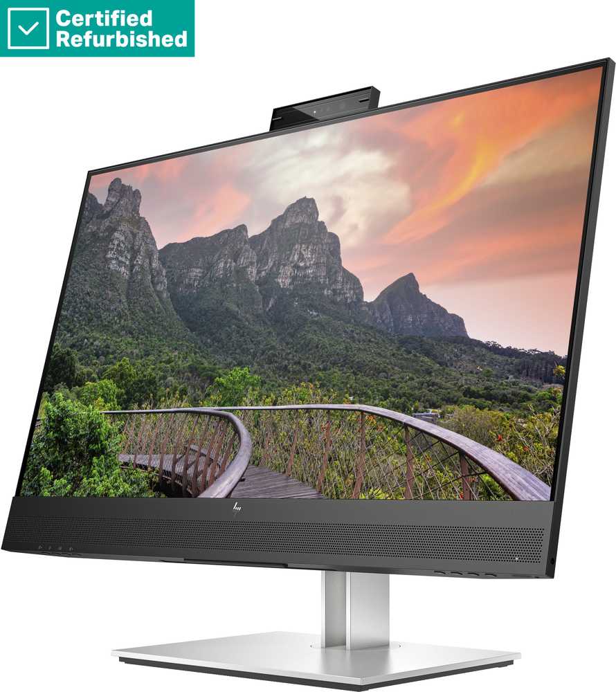 Hewlett Packard (HP) RENEW GOLD HP E27m G4 QHD Conferencing Monitorius - 27" 2560x1440 QHD 300-nit 75Hz AG, IPS, USB-C(65W)/HDMI/DP Daisy-Chain, 4x USB-A, speakers, 5MP IR cam, RJ-45 LAN, height adjustable/tilt/swivel/pivot, 1 metai (Atnaujinta)