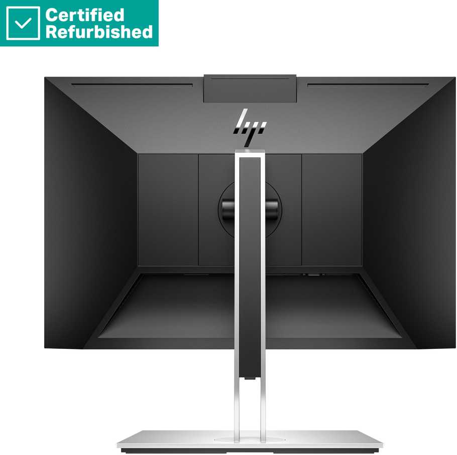 Hewlett Packard (HP) RENEW Sidabrinis HP E24mv G4 FHD Conferencing Monitorius - 23.8" 1920x1080 FHD 250-nit 60Hz AG, IPS, HDMI/VGA/DisplayPort, 4x USB-A, speakers, 5MP webcam, height adjustable/tilt/swivel/pivot, 1 metai (Atnaujinta)