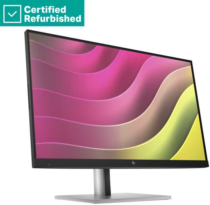 Hewlett Packard (HP) RENEW Sidabrinis HP E24t G5 FHD Touch Monitorius - 23.8" 1920x1080 FHD 300-nit Touch 75Hz AG, IPS, HDMI/DisplayPort, 4x USB-A, height adjustable/tilt/swivel/pivot, 1 metai (Atnaujinta)