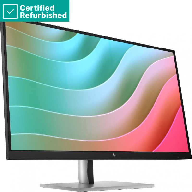 Hewlett Packard (HP) RENEW Sidabrinis HP E27k G5 4K Charging Monitorius - 27" 3840x2160 UHD 350-nit 60Hz AG, IPS, USB-C(65W)/USB-C(15W)/HDMI/DisplayPort, 3x USB-A, speakers, RJ-45 LAN, height adjustable/tilt/swivel/pivot, 1 metai (Atnaujinta)