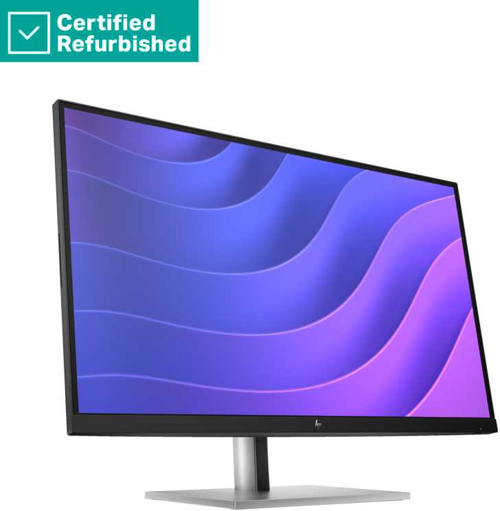 Hewlett Packard (HP) RENEW Sidabrinis HP E27q G5 QHD Monitorius - 27" 2560x1440 QHD 350-nit 75Hz AG, IPS, HDMI/DisplayPort, 4x USB-A, height adjustable/tilt/swivel/pivot, 1 metai (Atnaujinta)