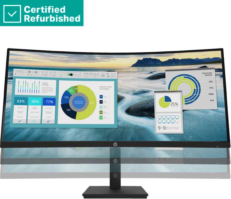 Hewlett Packard (HP) RENEW Sidabrinis HP P34hc G4 Curved Charging Monitorius - 34" 3440x1440 WQHD 250-nit 100Hz AG, Curved, VA, USB-C(65W)/HDMI/DisplayPort, 4x USB-A, speakers, height adjustable/tilt, 1 metai (Atnaujinta)