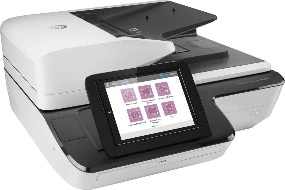 Skeneris Hewlett Packard (HP) „HP ScanJet Enterprise Flow N9120 fn2“ skaitytuvas / dokumentų darbo stotis – A3 spalvinis 600 dpi, plokščiasis / lapų tiektuvas, automatinis dokumentų tiektuvas, automatinis dvipusis skenavimas, OCR / nuskaitymas į tekstą, 120 psl./min., 20 000 puslapių per dieną