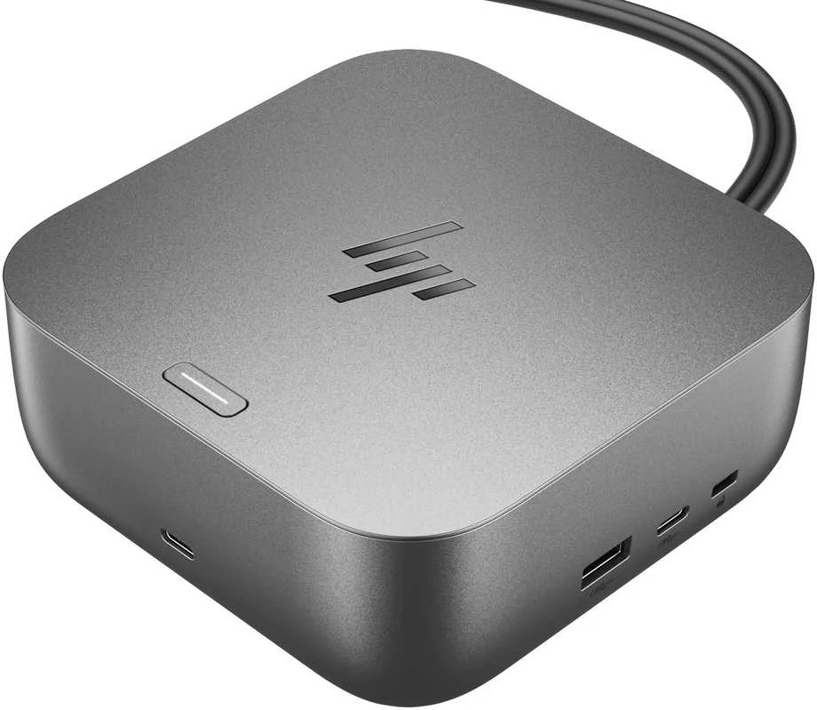 HP „Thunderbolt 4 Ultra Dock G6“ 280 W su kombinuotu kabeliu - 5x USB-A, 2x USB-C, 1x USB-C „Thunderbolt 4“, 2x DisplayPort, 1x HDMI, 1x RJ-45, „Meteor Sidabrinis“, 3 metai