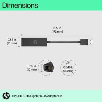 Hewlett Packard (HP) HP USB 3.0 į RJ-45 10/100/1000 Gigabit LAN Ethernet RJ45 Adapteris G2