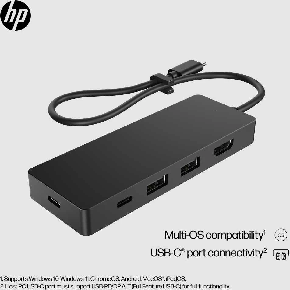 HP USB-C Travel Hub G3 90W – 2 x USB-C, 2 x USB 3.0, 1 x HDMI (iki 4K/60Hz), 1 metai