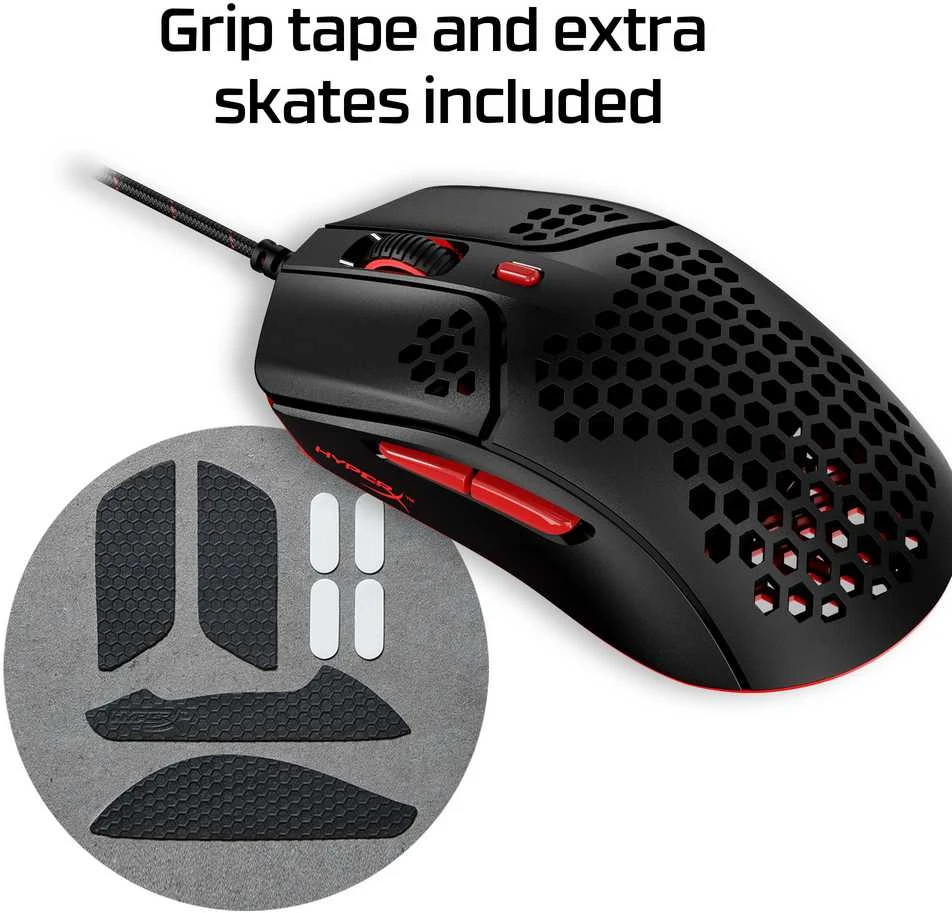 Žaidimų pelė HyperX Pulsefire Haste, Juoda/Raudona