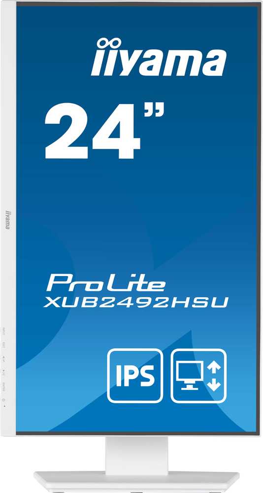 Monitorius Iiyama ProLite PROLITE XUB2492HSU-W5 - 1920 x 1080 FHD - 16:9 - 1000:1 - 250 cd/m² - 4 ms - 1 x DisplayPort (digital), 1 x HDMI (digital), 1 x VGA (analogue) - Baltas