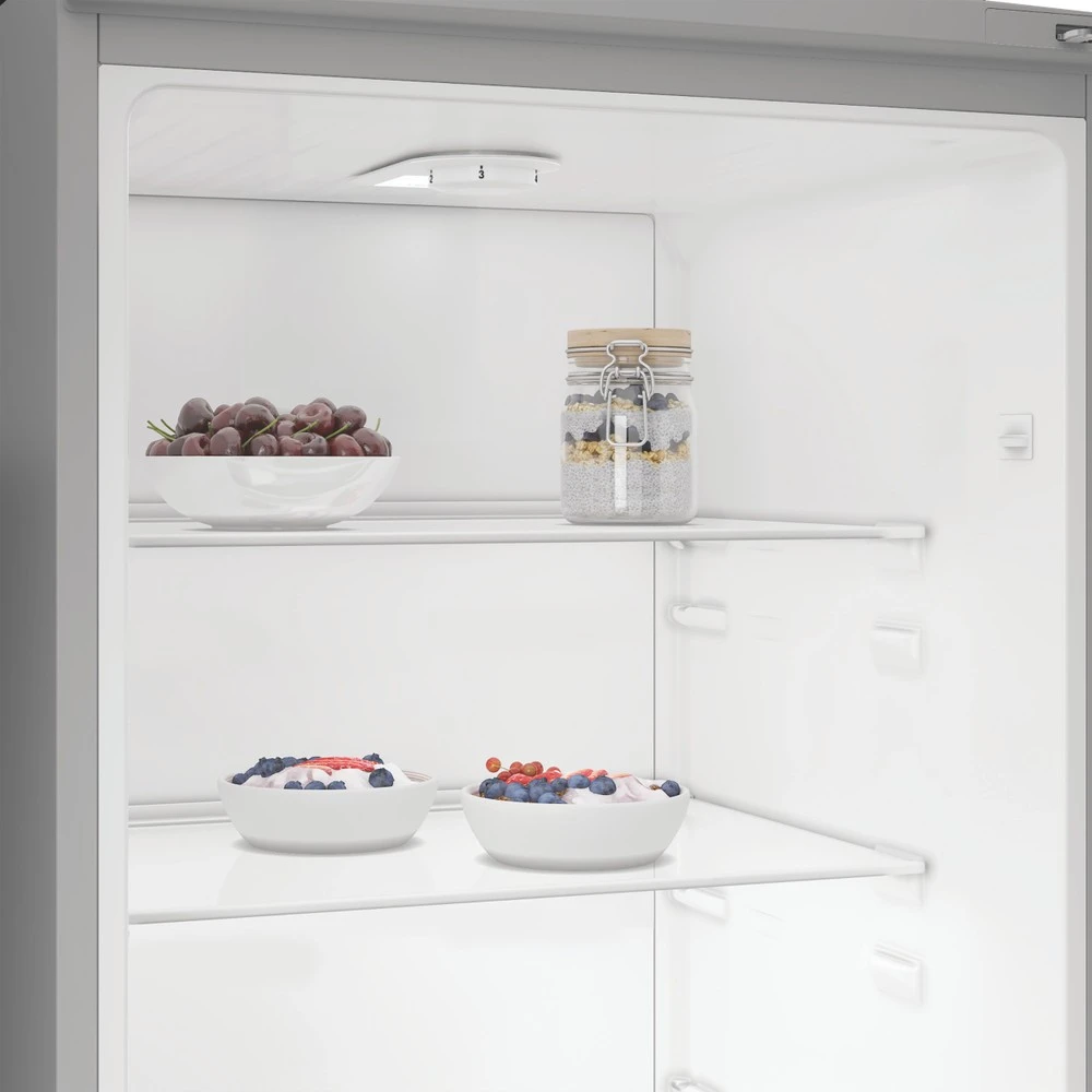 INDESIT Šaldytuvas | MLINS 1411 S4E | E energijos efektyvumo klasė | Laisvai pastatomas | Šaldytuvas be šaldiklio | Aukštis 171,4 cm | No Frost sistema | Šaldytuvo neto talpa 367 L | 38 dB | Sidabrinis
