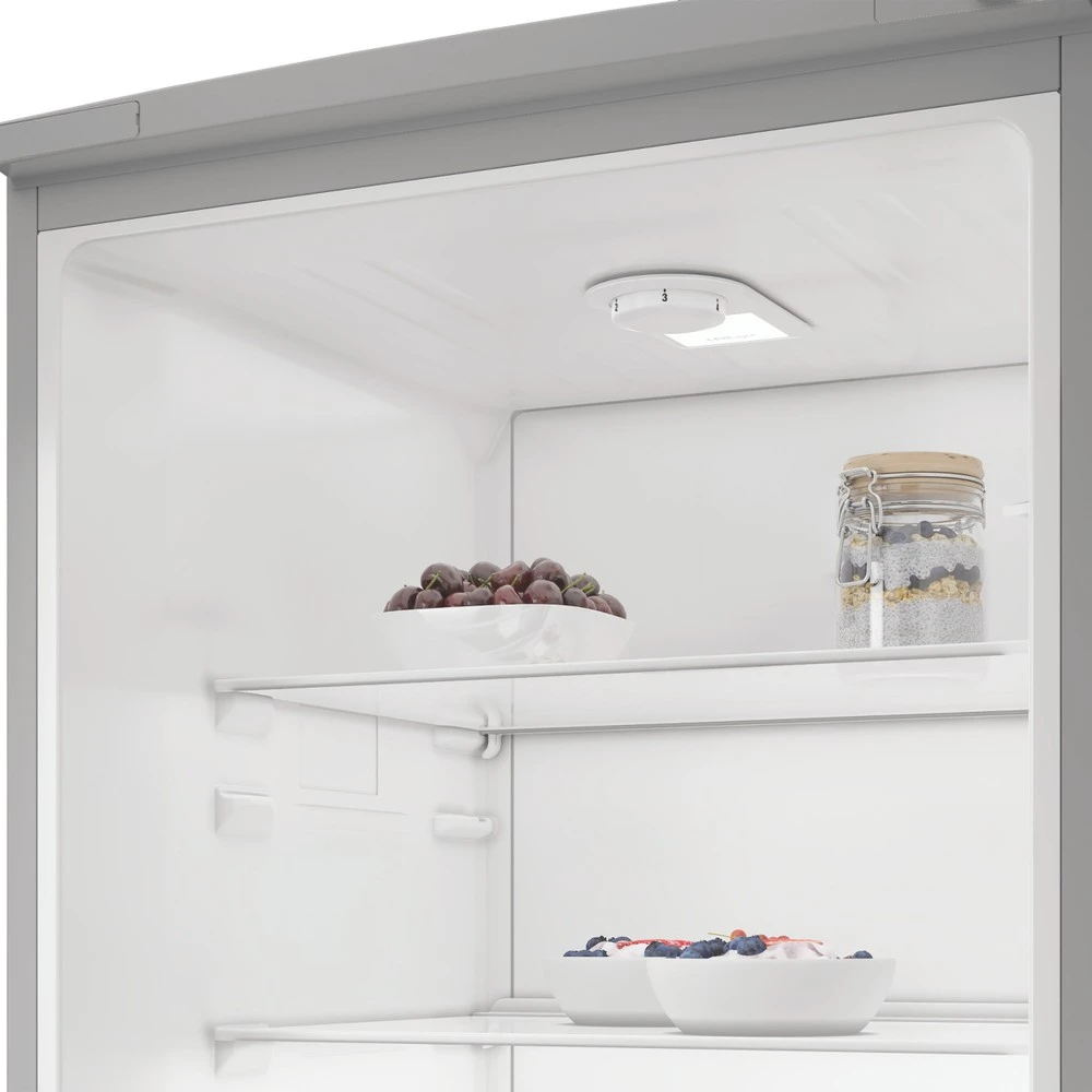 INDESIT Šaldytuvas | MLINS 1411 S4E | E energijos efektyvumo klasė | Laisvai pastatomas | Šaldytuvas be šaldiklio | Aukštis 171,4 cm | No Frost sistema | Šaldytuvo neto talpa 367 L | 38 dB | Sidabrinis