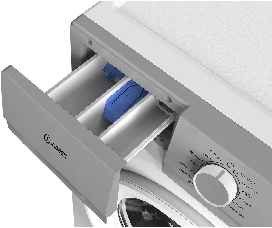 INDESIT | Skalbimo mašina | IMA630EE | Energy efficiency class D | Front loading | Skalbimo talpa 6kg | 1000 RPM | Gylis 45 cm | Plotis 60 cm | Baltas