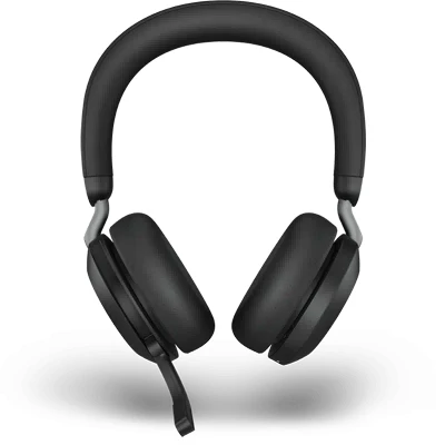 JABRA Evolve2 75 Ausinės on-ear Bluetooth belaidės aktyvus triukšmo slopinimas USB-A noise isolating juodas su charging stand MS Te