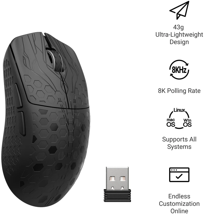 Keychron G5 Wireless Belaidė Žaidimų Pelė | Juodas