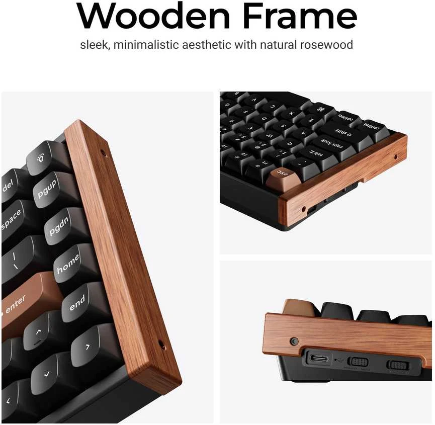 Keychron K2 HE Wireless (K2H-F1) - US išdėstymas - Hot-Swappable Gateron Magnetic Nebula - Carbon Juodas (Juoda) Magnetinė Belaidė Žaidimų Klaviatūra