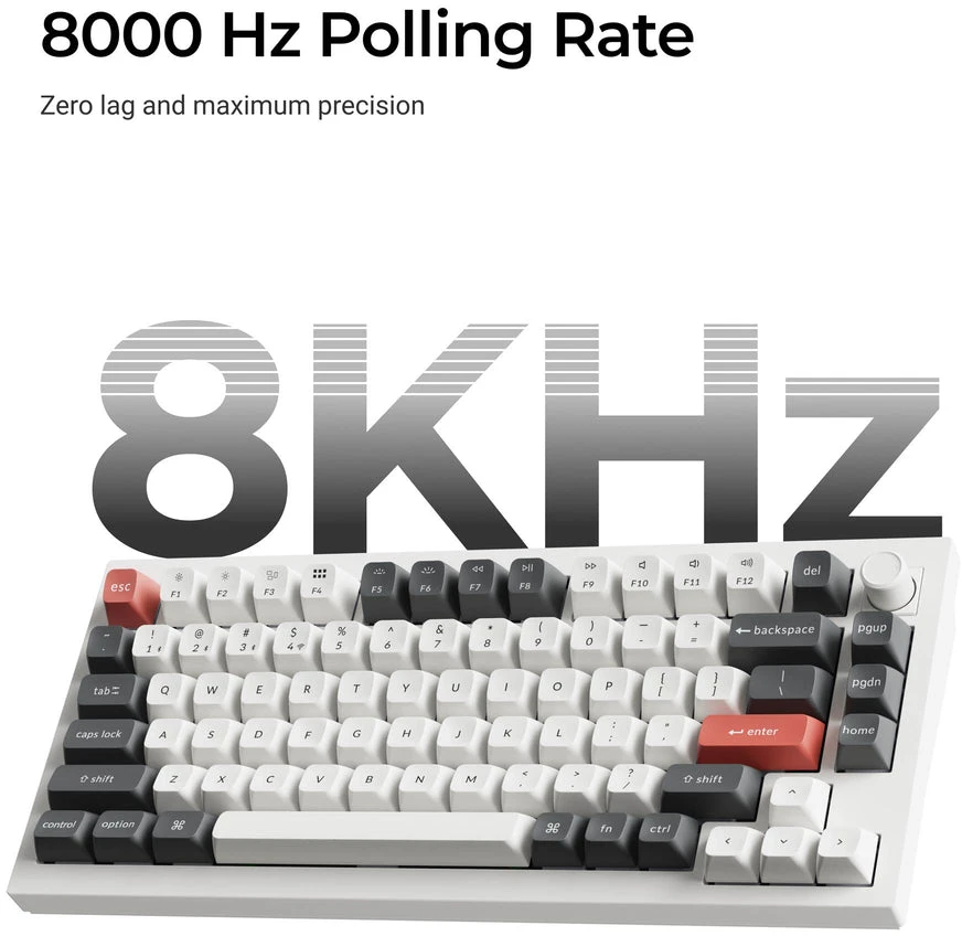 Keychron Q1 Ultra - US išdėstymas - Silk POM Raudona - Juodas Belaidė klaviatūra
