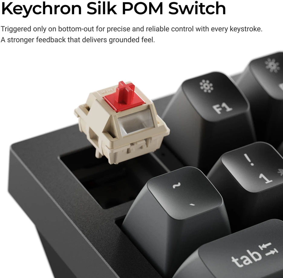 Keychron Q1 Ultra - US išdėstymas - Silk POM Raudona - Juodas Belaidė klaviatūra