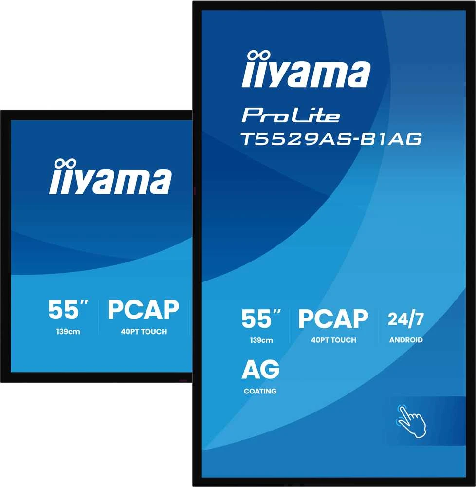 „Iiyama“ 55 colių „viskas viename“ monitorius su „Android 14“ operacine sistema, 20 taškų jutikliniu ekranu, 3840 x 2160 raiška, 4K UHD raiška, apsauga nuo akinimo, garsiakalbiai, 2 HDMI + USB-C (DP-Alt), 450 cd/m² / 4 GB RAM / 32 GB atminties, RS232C, 2 USB 2.0, LAN, WIFI, veikimas visą parąiiSignage2