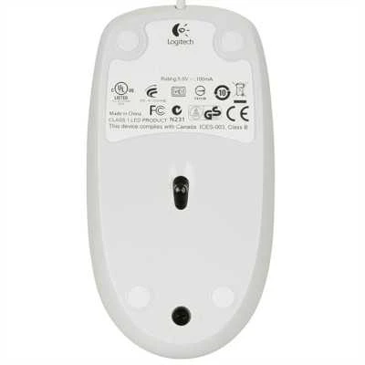 Pelė LOGITECH B100, USB, balta sp.