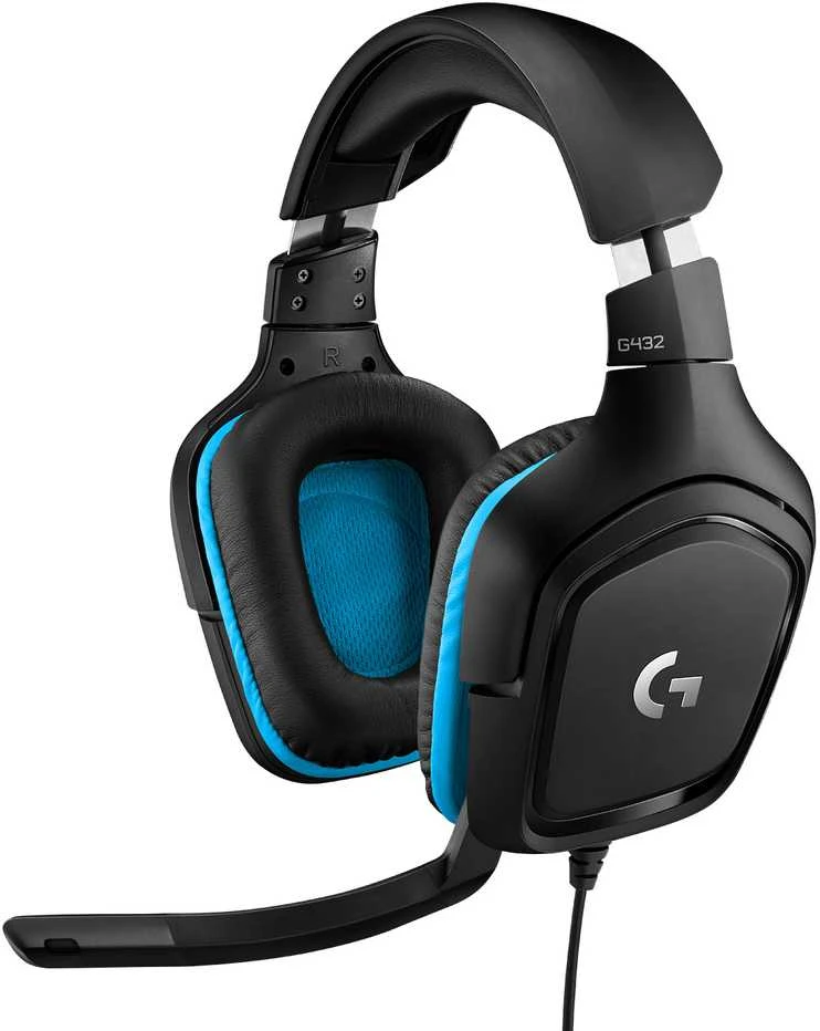 Logitech G432 7.1 Surround Sound ausinės su laidu žaidimams, Juodos