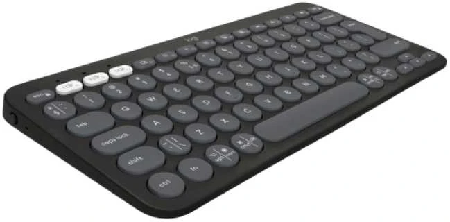 Belaidė klaviatūra Logitech PEBBLE KEYS 2 K380S, Grafito spalvos, Išdėstymas: US tarptautinis (Qwerty)