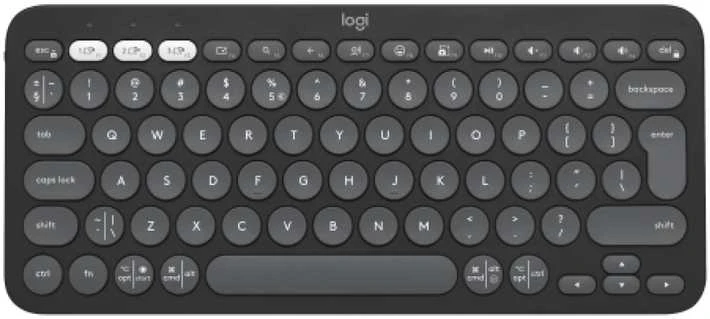 Belaidė klaviatūra Logitech PEBBLE KEYS 2 K380S, Grafito spalvos, Išdėstymas: US tarptautinis (Qwerty)