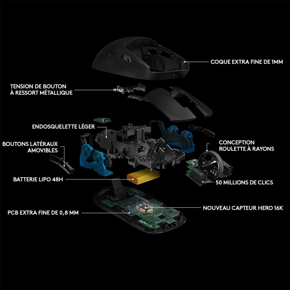 Belaidė žaidimų pelė Logitech G Pro, juodos spalvos (‎910-005272)