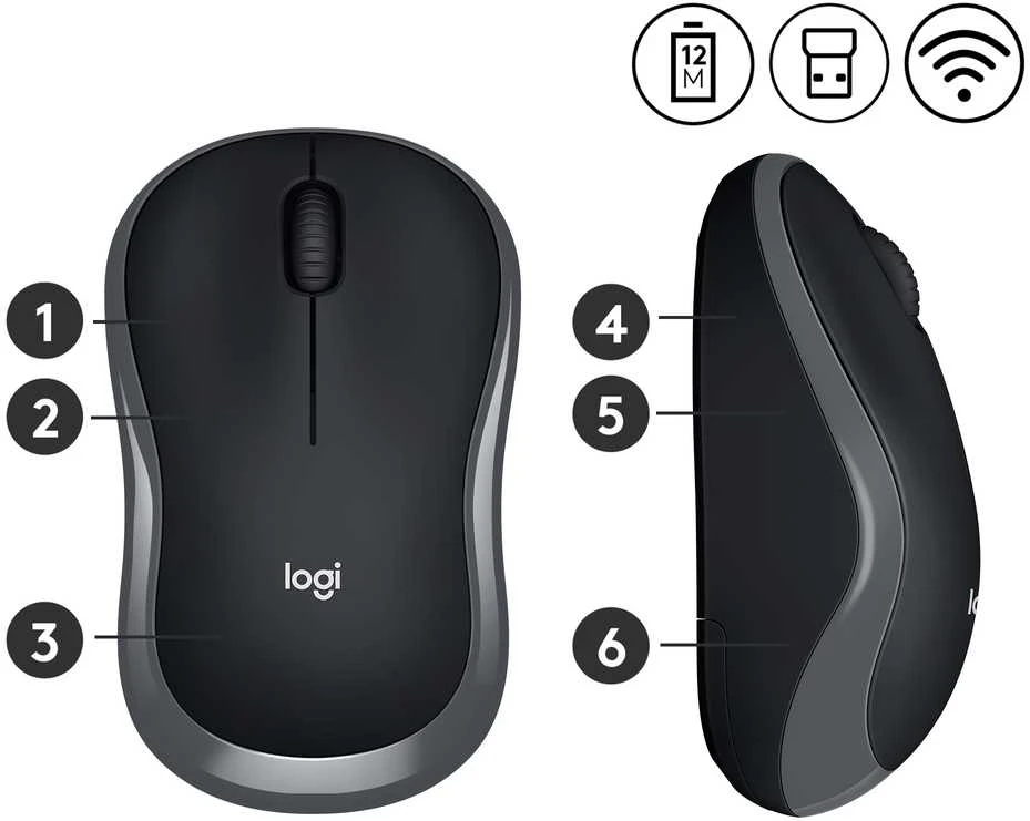Pelė Logitech M185 pilka (910-002238)