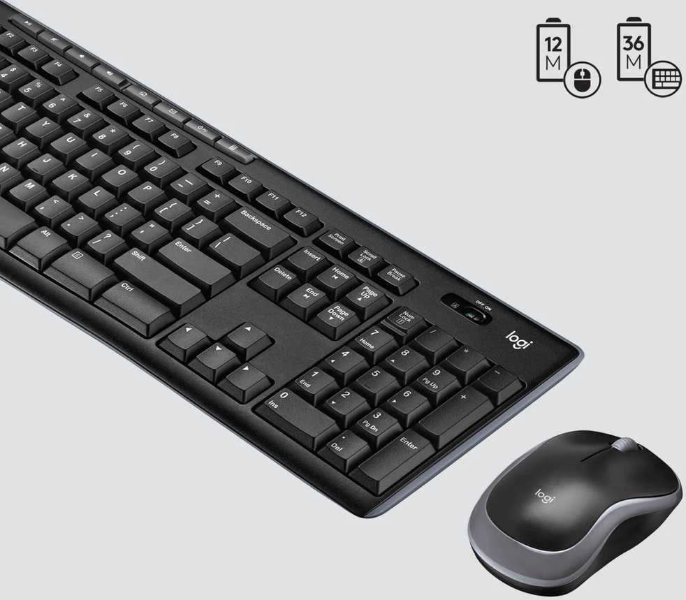 Belaidis klaviatūros ir pelės rinkinys Logitech MK270, QWERTY išdėstymas