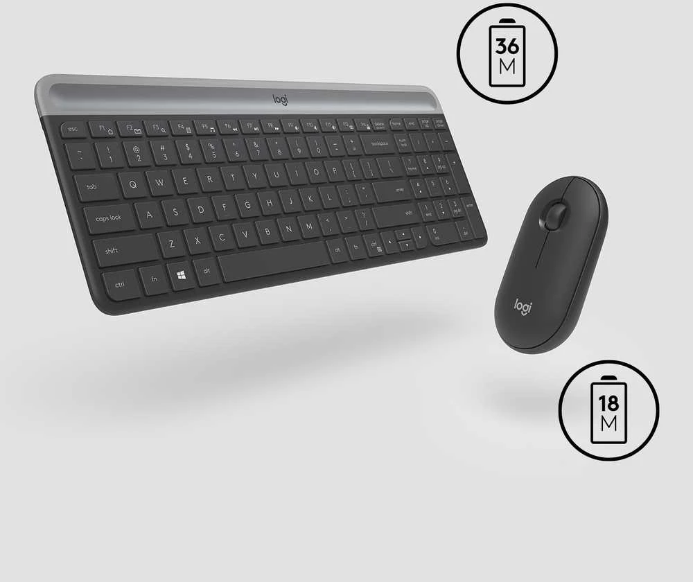 Logitech MK470 Slim Wireless Combo, belaidė klaviatūra ir pelė, US išdėstymas, Grafito spalvos