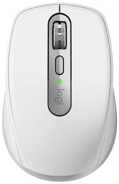 Belaidė pelė Logitech MX Anywhere 3S - RF belaidė + Bluetooth, lazerinis, 8000 DPI, Pale Pilkas (Baltas)