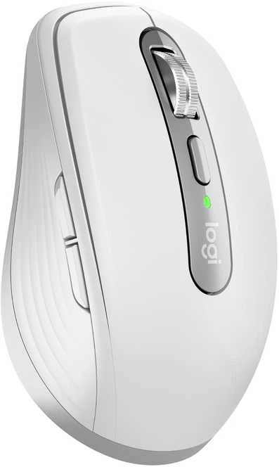 Belaidė pelė Logitech MX Anywhere 3S - RF belaidė + Bluetooth, lazerinis, 8000 DPI, Pale Pilkas (Baltas)