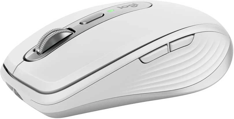 Belaidė pelė Logitech MX Anywhere 3S - RF belaidė + Bluetooth, lazerinis, 8000 DPI, Pale Pilkas (Baltas)