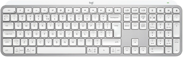 Logitech MX Keys S Belaidė klaviatūra, RF belaidė+Bluetooth, Illuminated, US Int, Pale Pilkas