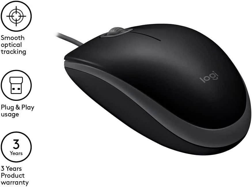 Pelė Logitech B110 Silent, Juoda