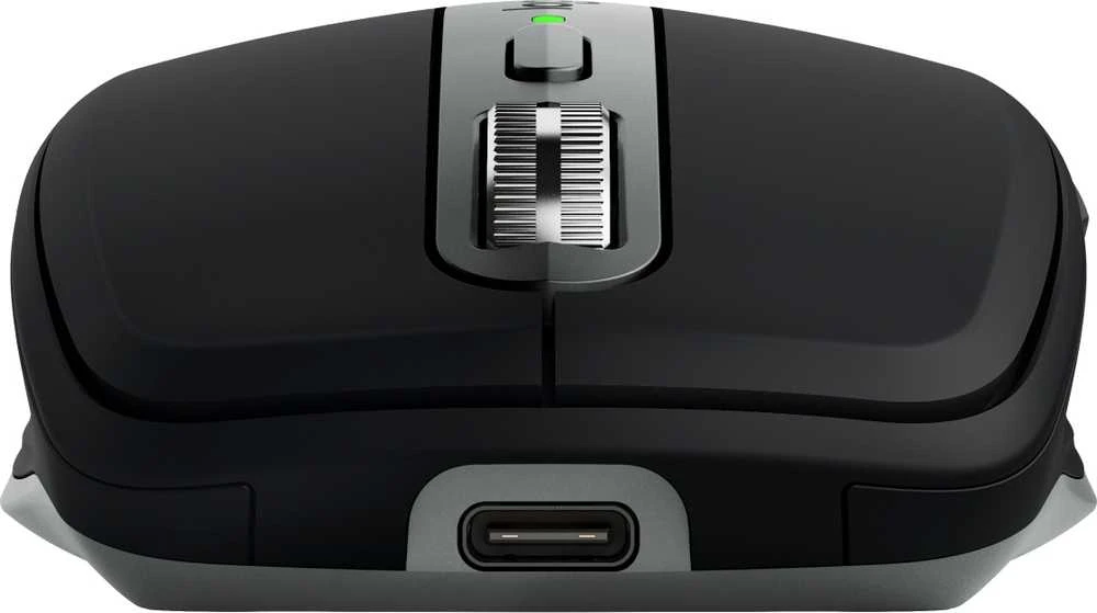„Logitech MX Anywhere 3s“ belaidė pelė, skirta „Mac“, su grafito logotipu