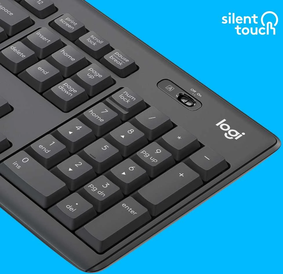 Belaidė klaviatūra su pele Logitech MK295, US kalba, Juodos spalvos