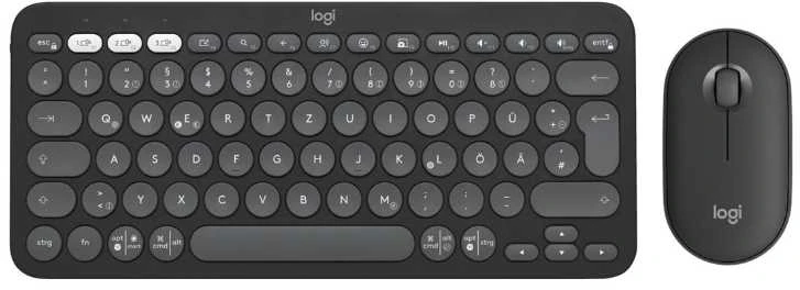 Klaviatūra ir pelė Logitech Pebble 2 Combo for Mac, rožinės spalvos