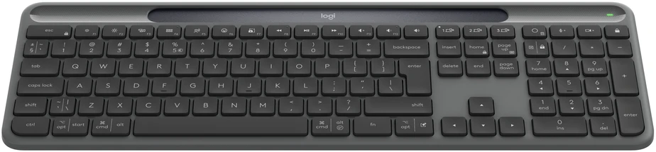 Logitech Signature Slim Solar+ K980 Belaidė klaviatūra, RF belaidė+Bluetooth, US Int, Graphite
