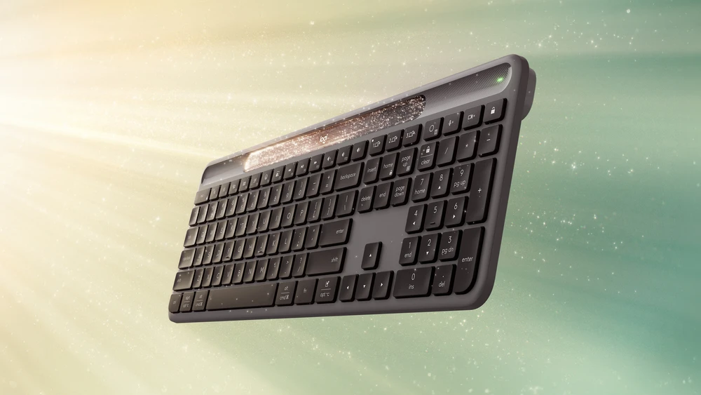 Logitech Signature Slim Solar+ K980 Belaidė klaviatūra, RF belaidė+Bluetooth, US Int, Graphite