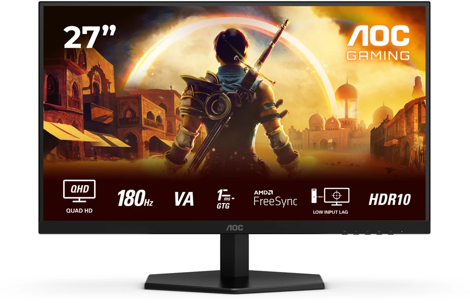 Žaidimų monitorius AOC Q27G42XNE /27 col/Fast VA/QHD 2560x1440/180 Hz/300 cd/m²/garsiakalbiai 2 W x 2 /juodos spalvos