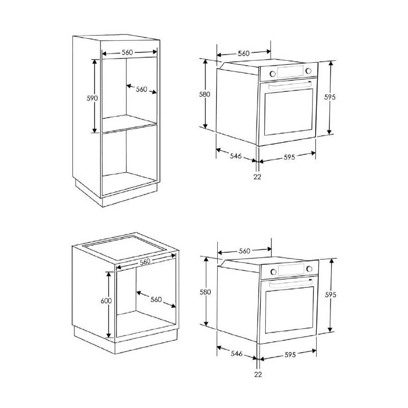 CANDY Orkaitė FIDC N502, Plotis 60 cm, A energinė klasė, Juodas spalva
