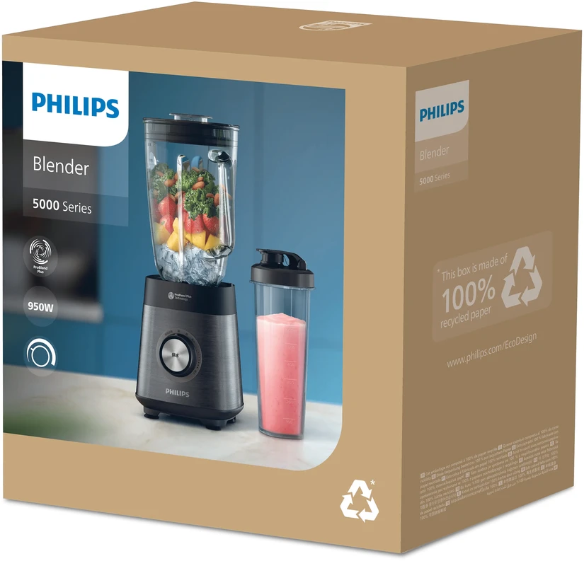 Philips Maišytuvas | HR3041/00 | Stalviršis | 1200 W | Stiklainio medžiaga Stiklas | Stiklainio talpa 1,5 L | Ledo smulkinimas | Juodas