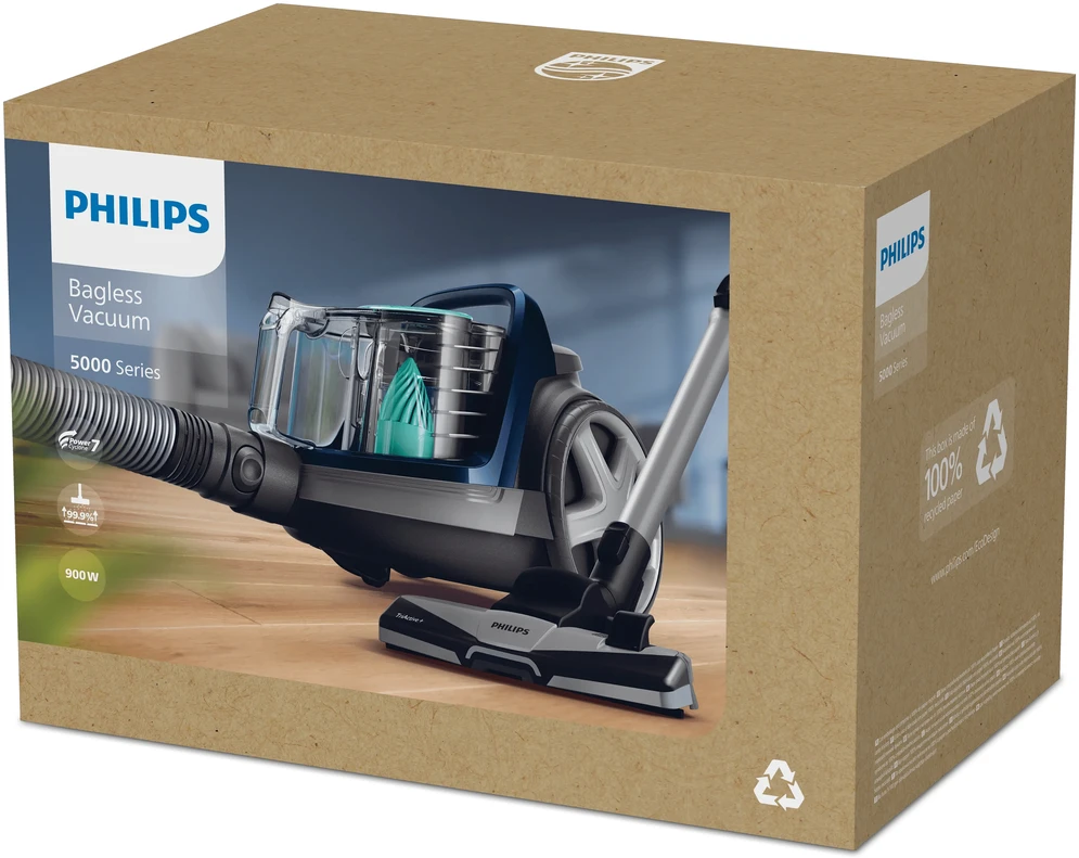 Philips 5000 serijos dulkių siurblys be maišelio FC9556/09, 900 W, 99,9 % dulkių surinkimas, „PowerCyclone 7“