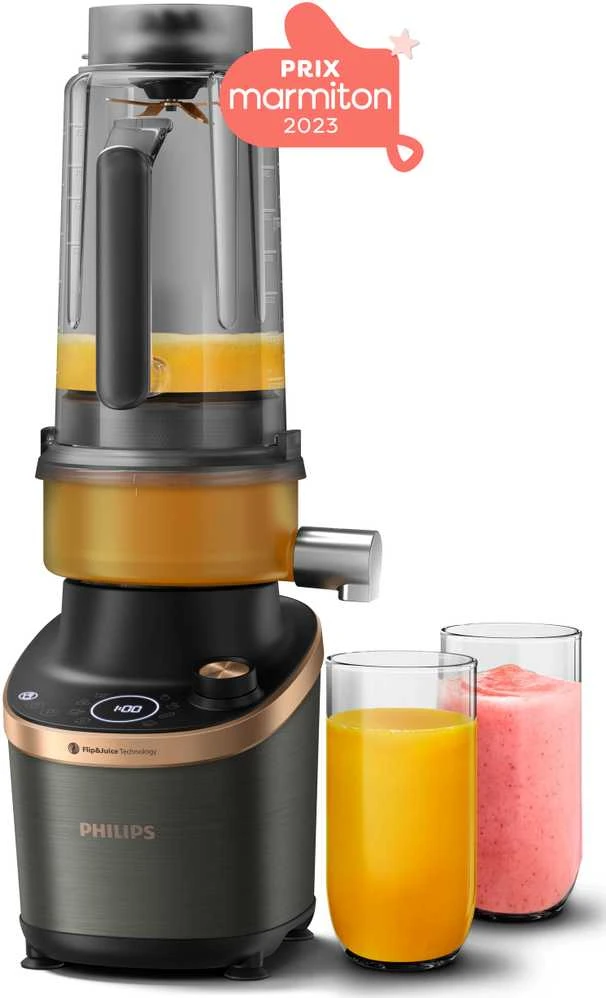 Philips Flip&Juice™ Didelio greičio maišytuvas su sulčiaspaudės moduliu HR3770/10, Juodas